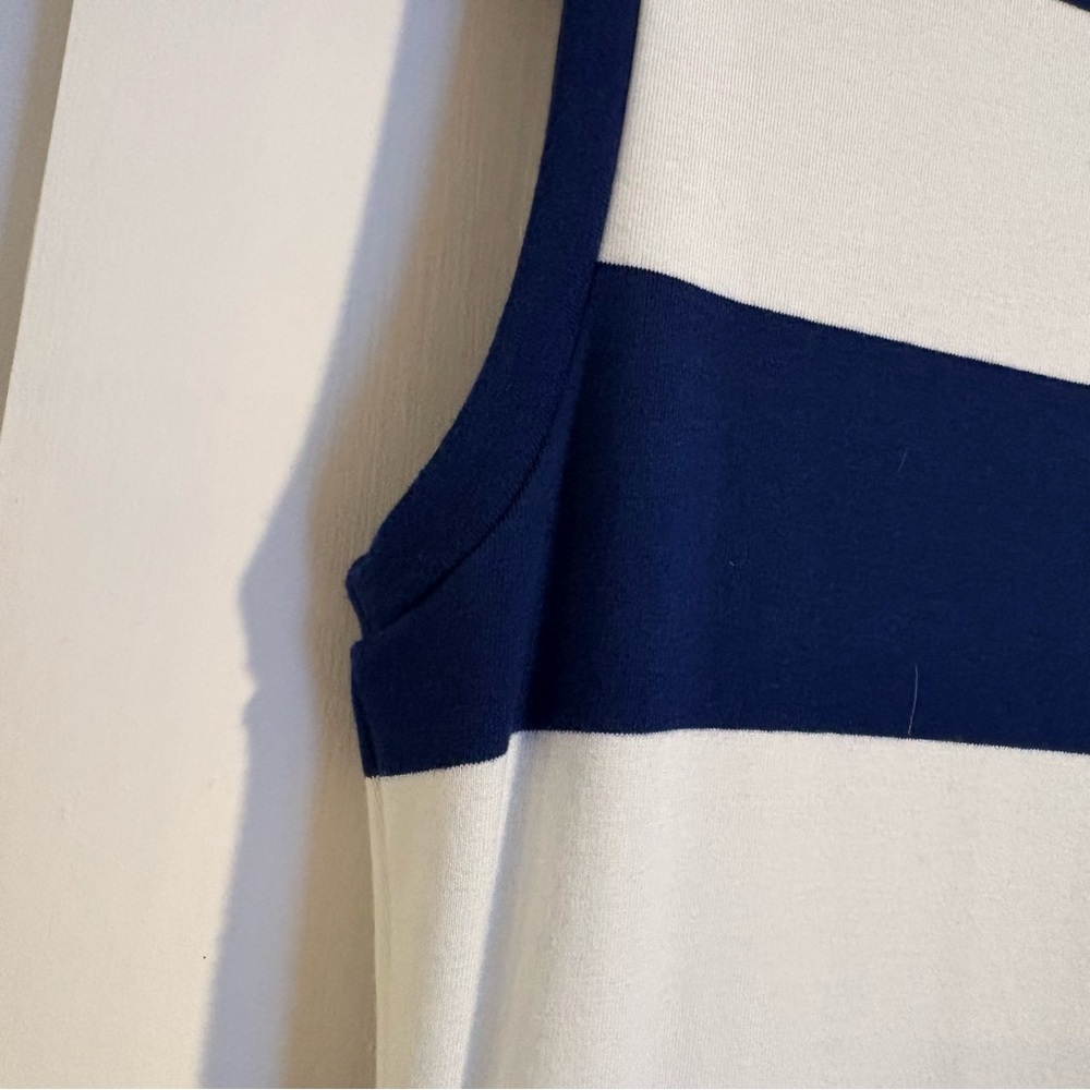 Ralph Lauren Polo Navy and White Maxi Striped Dress Medium Nautical resort - Picture 7 of 9